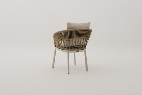 VITORRA Rope Weave Outdoor Dining Armchair with Seat & Back Cushions