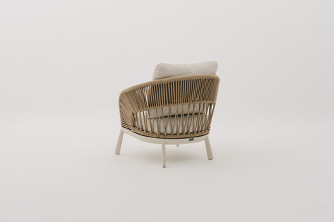 VITORRA Rope Weave Outdoor Lounge Chair with Seat & Back Cushions