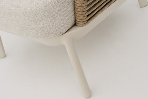 VITORRA 3-Seater Rope Weave Outdoor Sofa with Seat & Back Cushions
