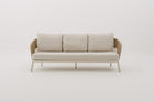 VITORRA 3-Seater Rope Weave Outdoor Sofa with Seat & Back Cushions
