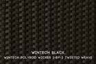 Premium Wintech™ polyrod wicker 3-by-3 twisted weave - WINTECH BLACK